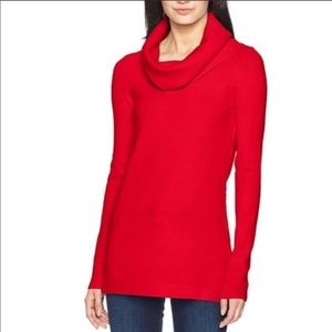 NEW French Connection Red Cowl Neck Super Soft Tunic Knit Jumper Sweater XS